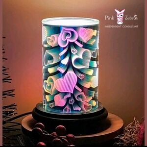 NIB PINK ZEBRA 3D HEARTS SIMMER  LIGHT SOLD OUT ON WEBSITE LIMITED EDITION